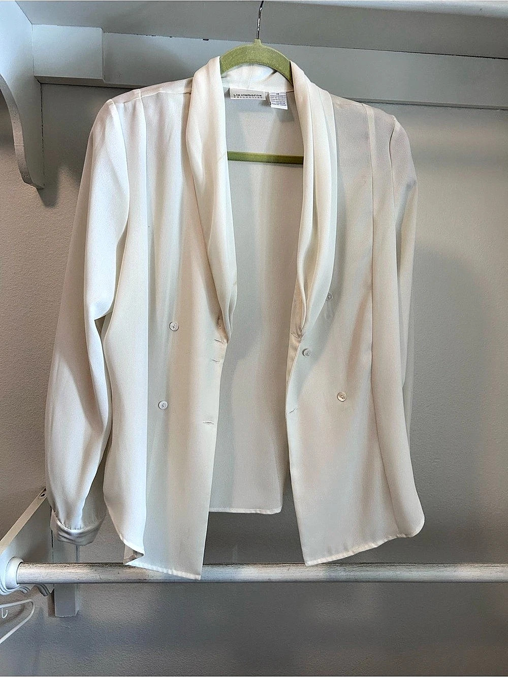 Vintage Liz Claiborne White Blouse Size 14 Like New